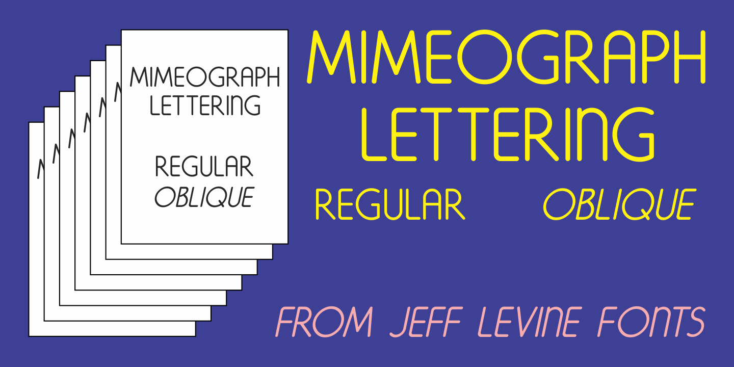 Font Mimeograph Lettering JNL